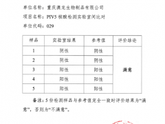 重慶澳龍生物通過(guò)PIV5核酸檢測(cè)實(shí)驗(yàn)室間比對(duì)